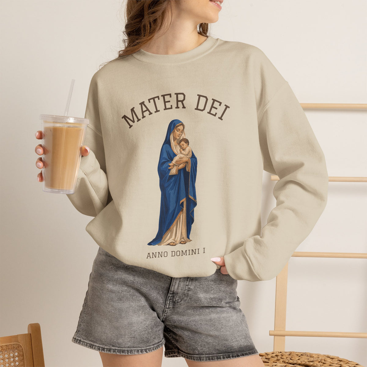 Mater Dei Crewneck Sweatshirt | Mary and the Christ Child