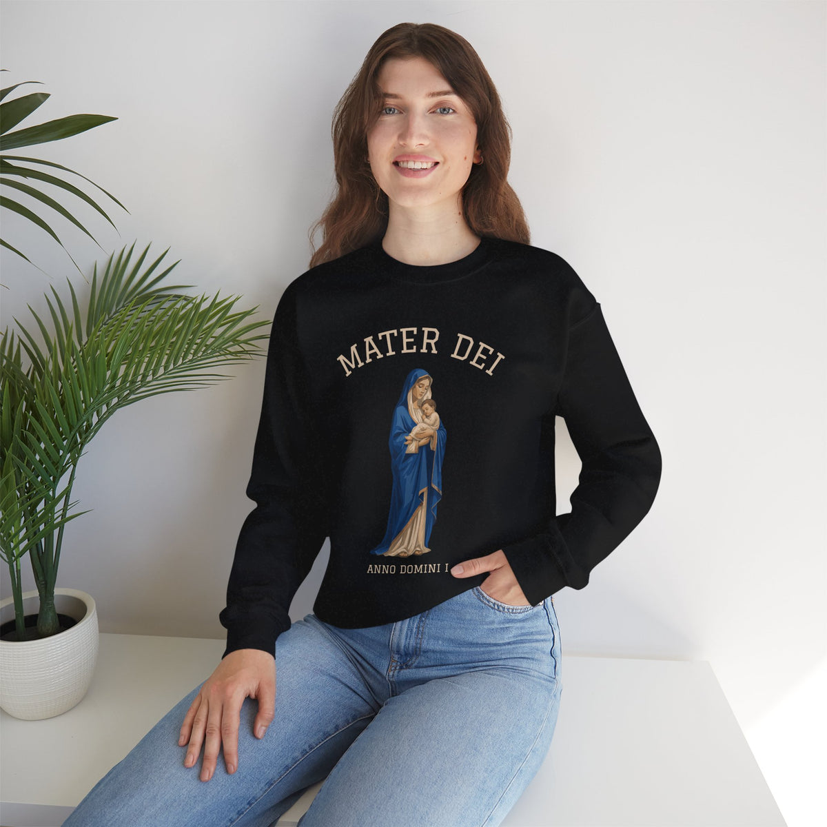 Mater Dei Crewneck Sweatshirt | Mary and the Christ Child