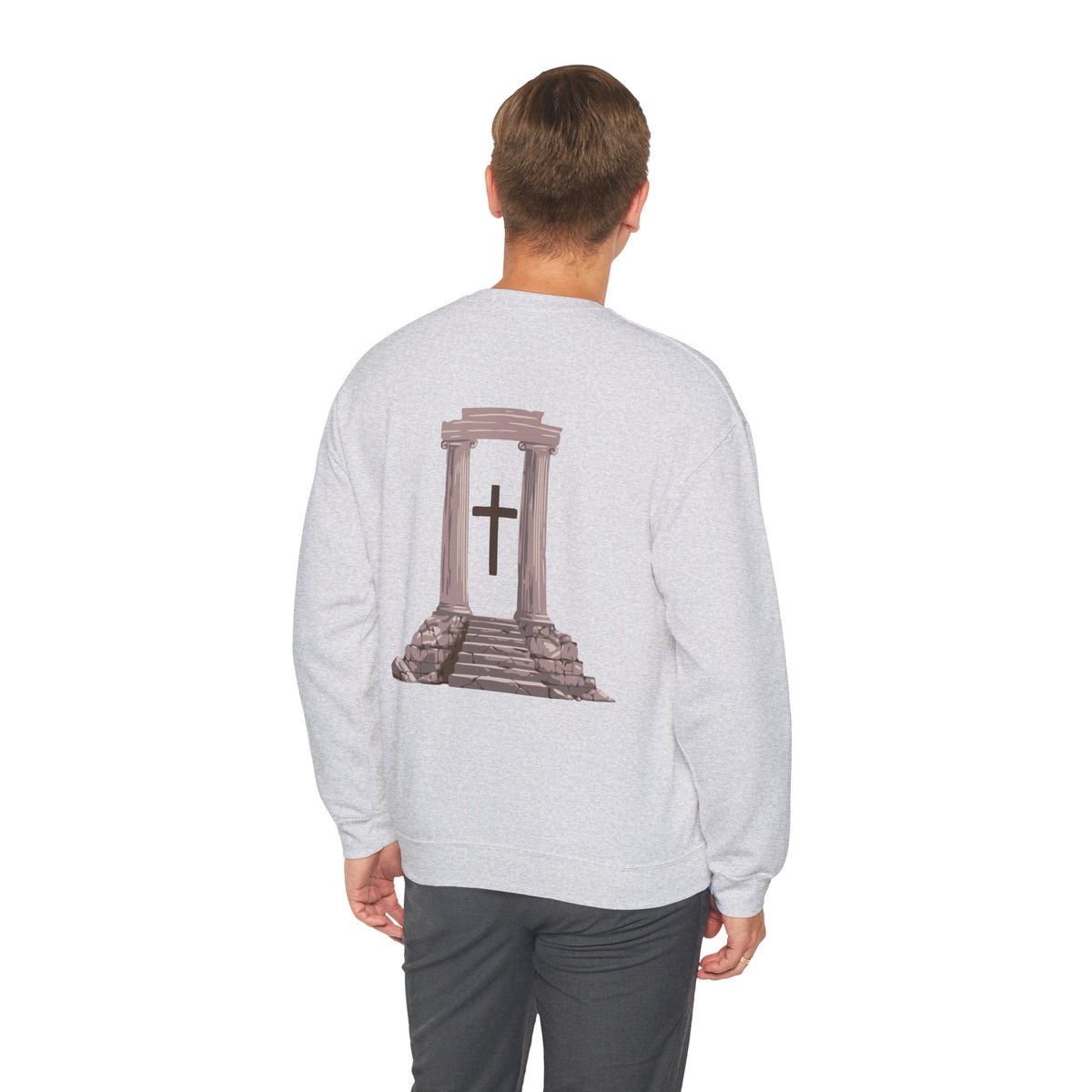Temple Cross Crewneck Sweatshirt | Sacred Architecture