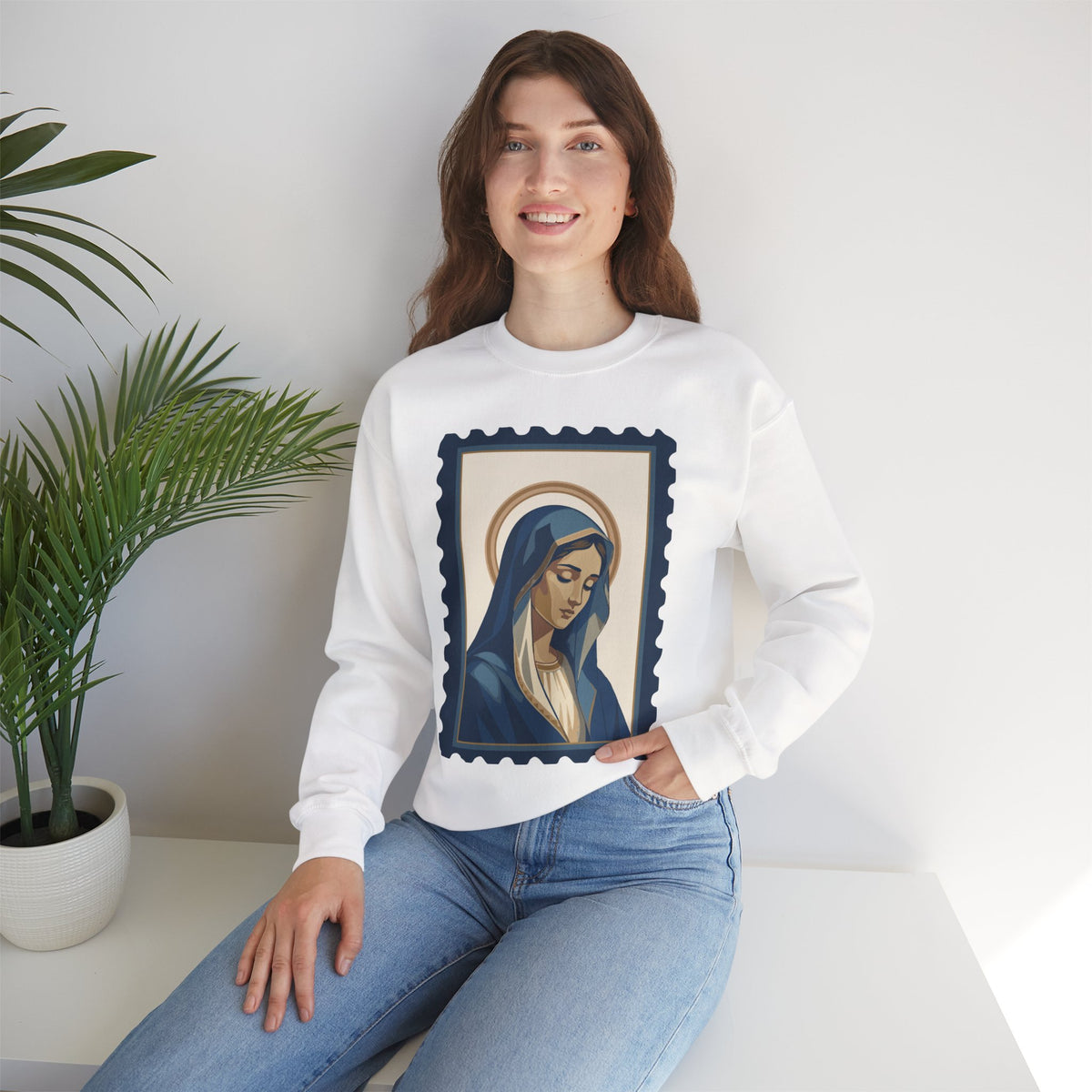 Tota Pulchra Crewneck Sweatshirt | Our Lady Stamp