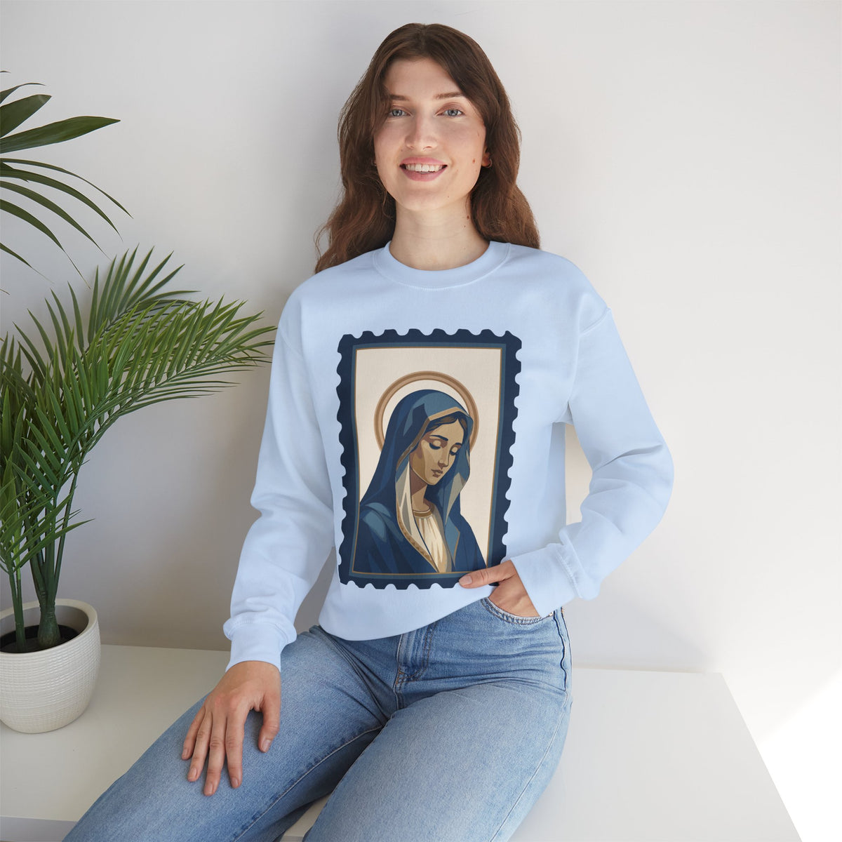 Tota Pulchra Crewneck Sweatshirt | Our Lady Stamp