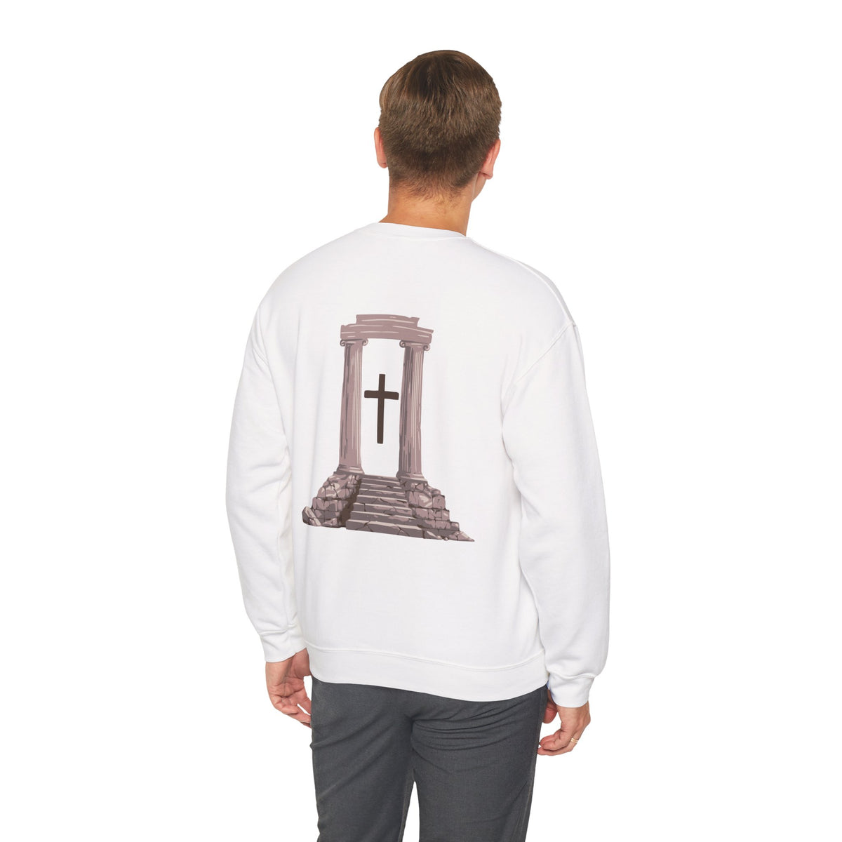 Temple Cross Crewneck Sweatshirt | Sacred Architecture