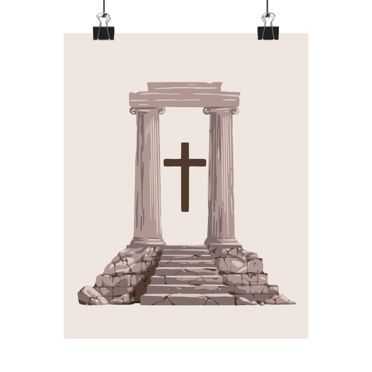 Temple Cross Art Print | Sacred Architecture