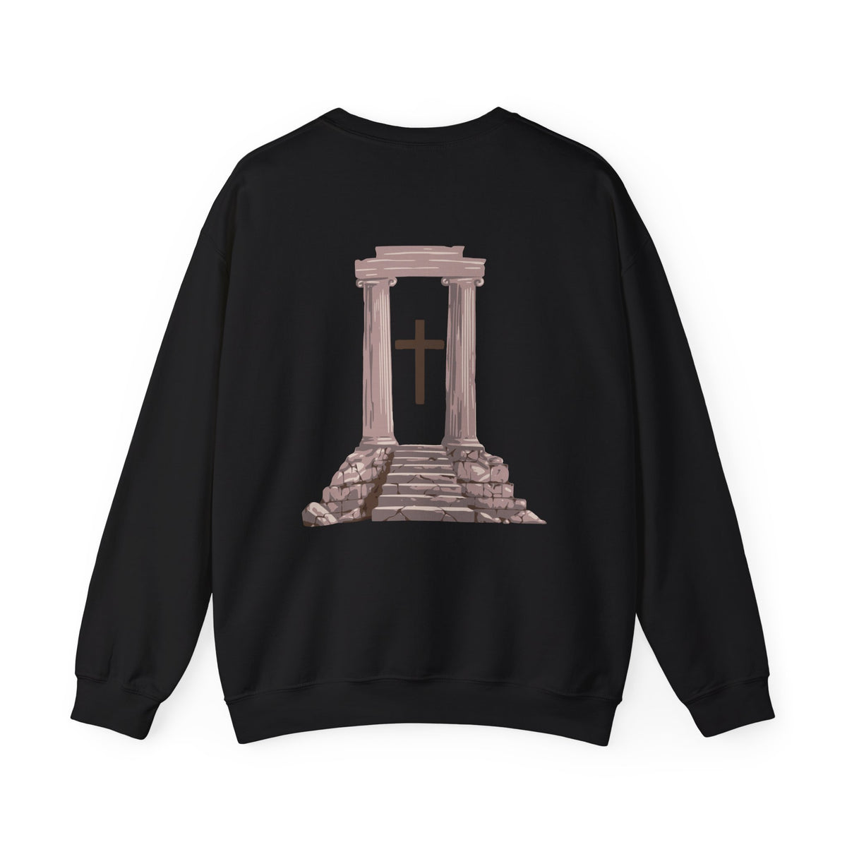 Temple Cross Crewneck Sweatshirt | Sacred Architecture