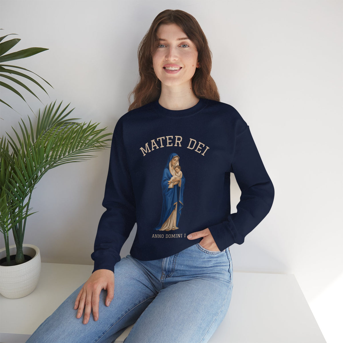 Mater Dei Crewneck Sweatshirt | Mary and the Christ Child