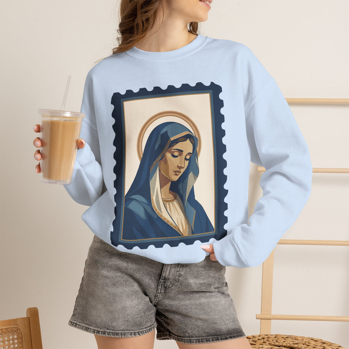 Tota Pulchra Crewneck Sweatshirt | Our Lady Stamp