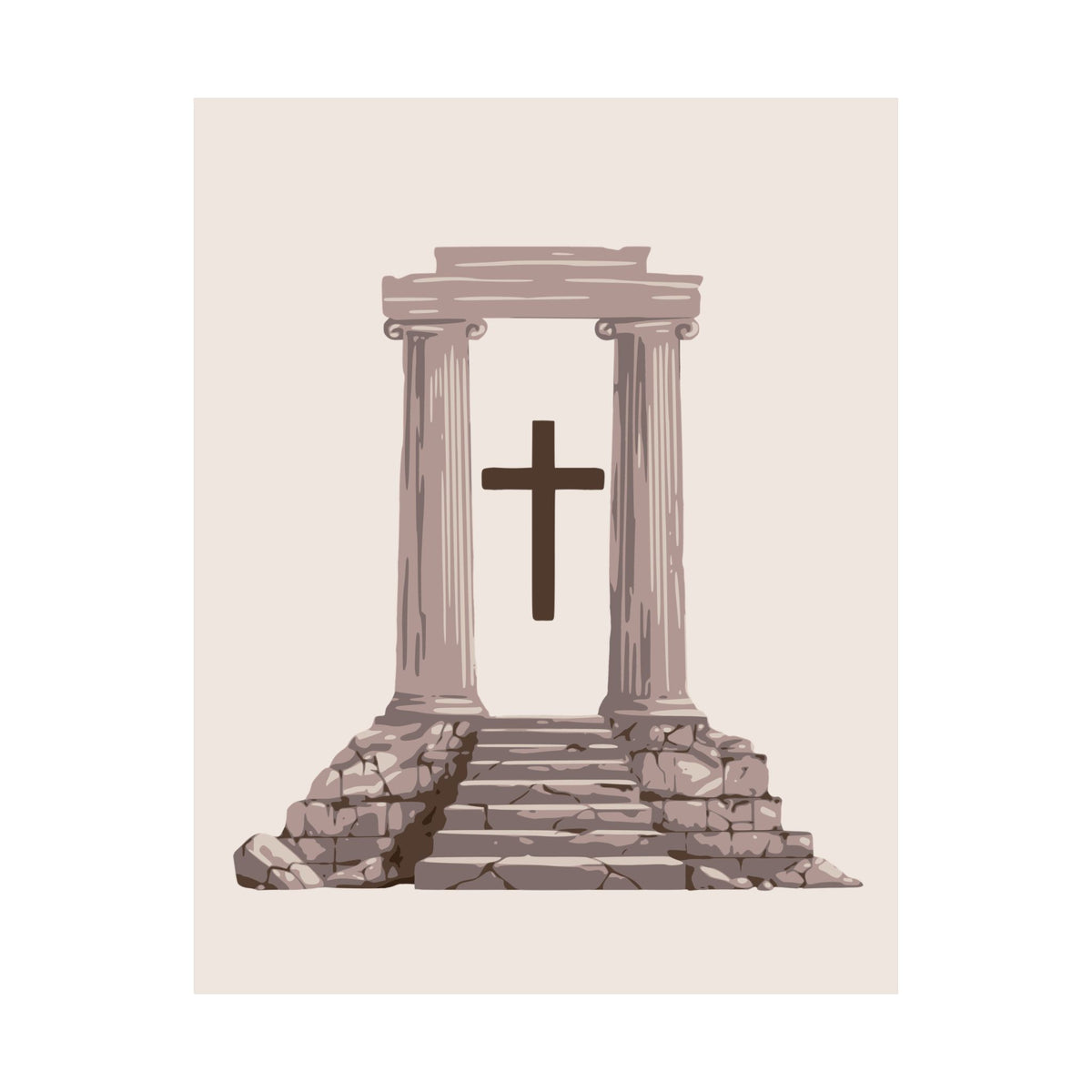 Temple Cross Art Print | Sacred Architecture