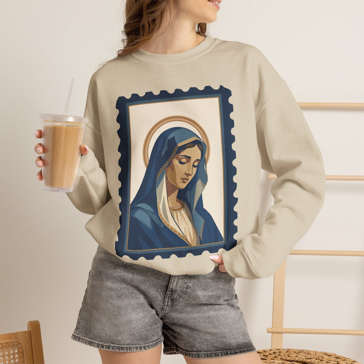 Tota Pulchra Crewneck Sweatshirt | Our Lady Stamp