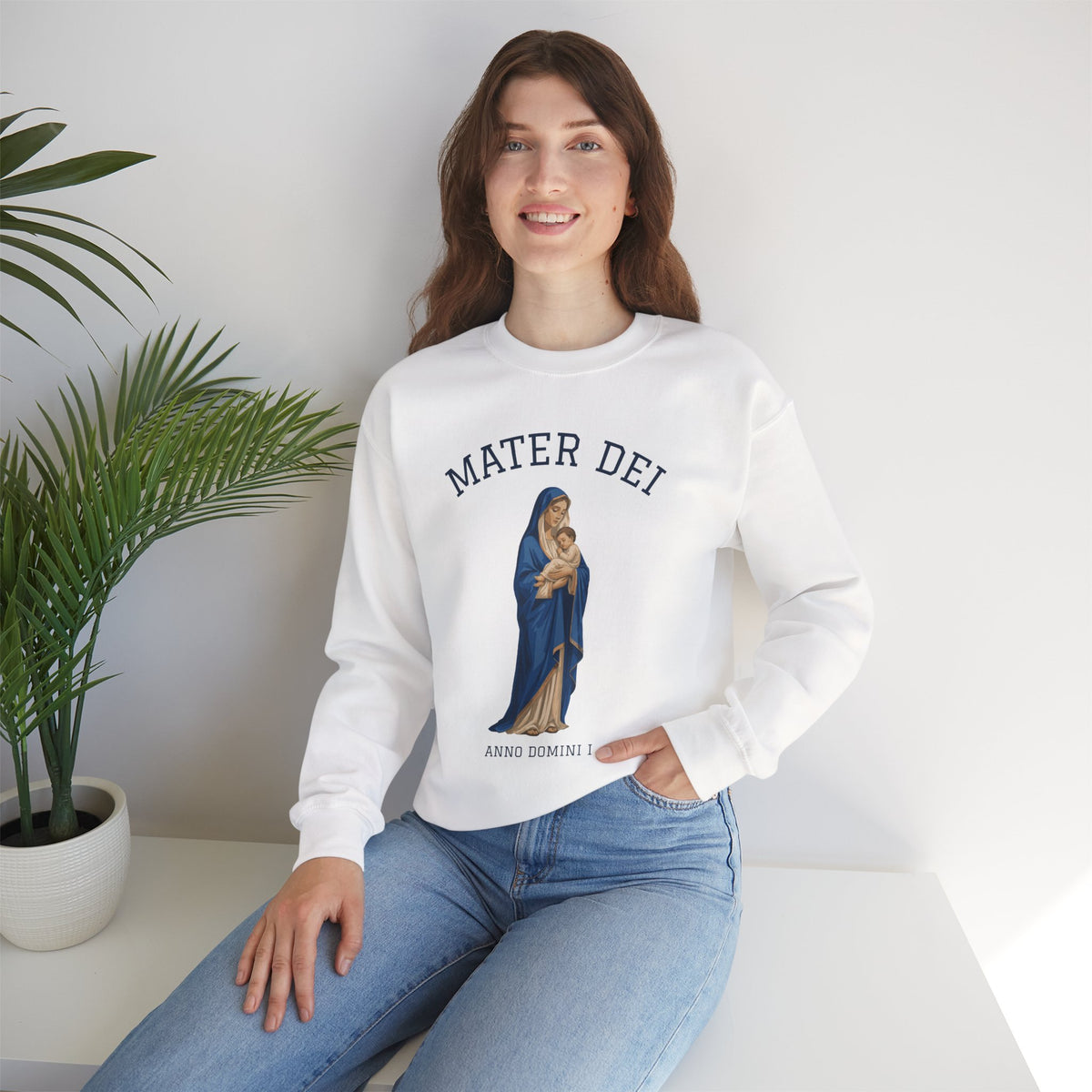 Mater Dei Crewneck Sweatshirt | Mary and the Christ Child