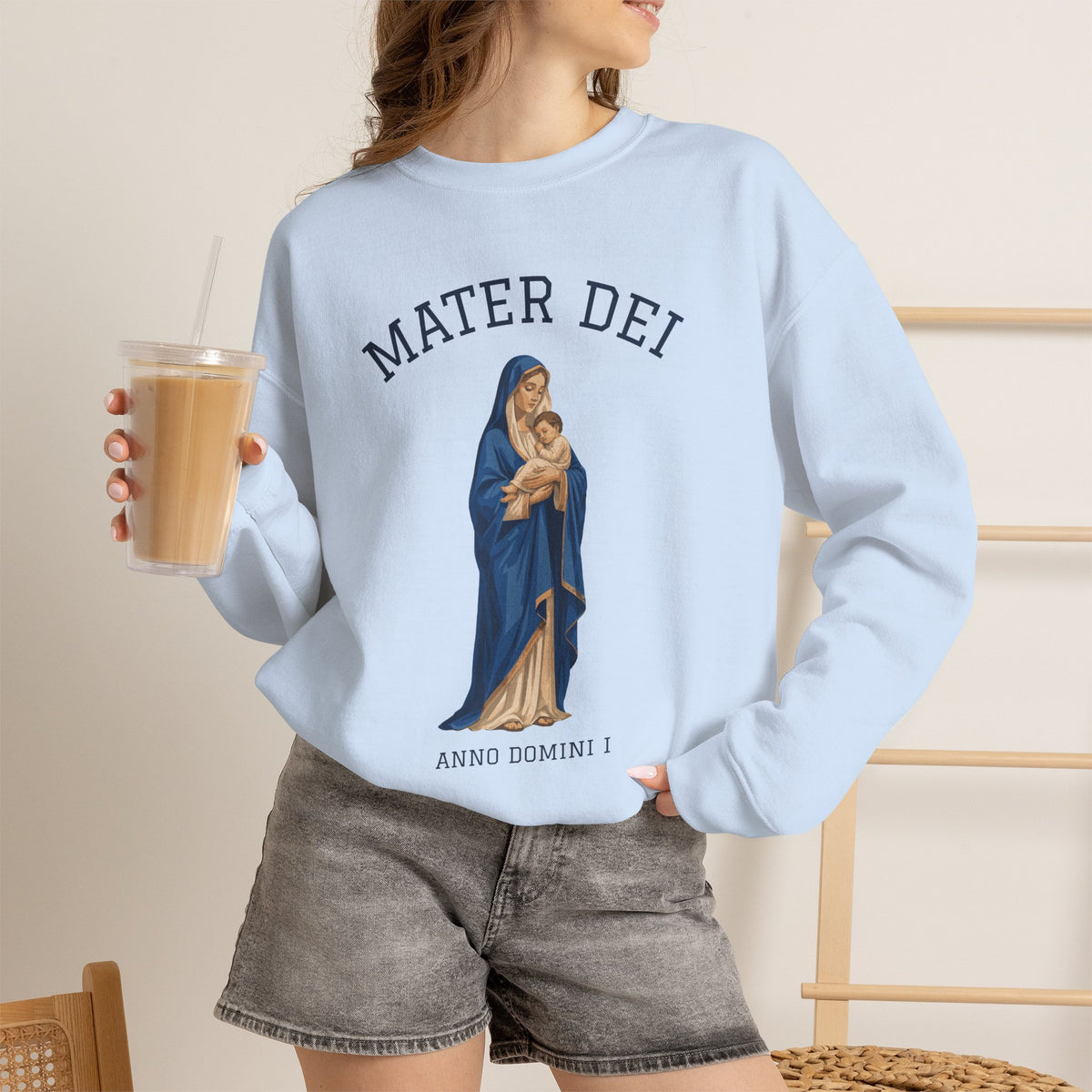 Mater Dei Crewneck Sweatshirt | Mary and the Christ Child