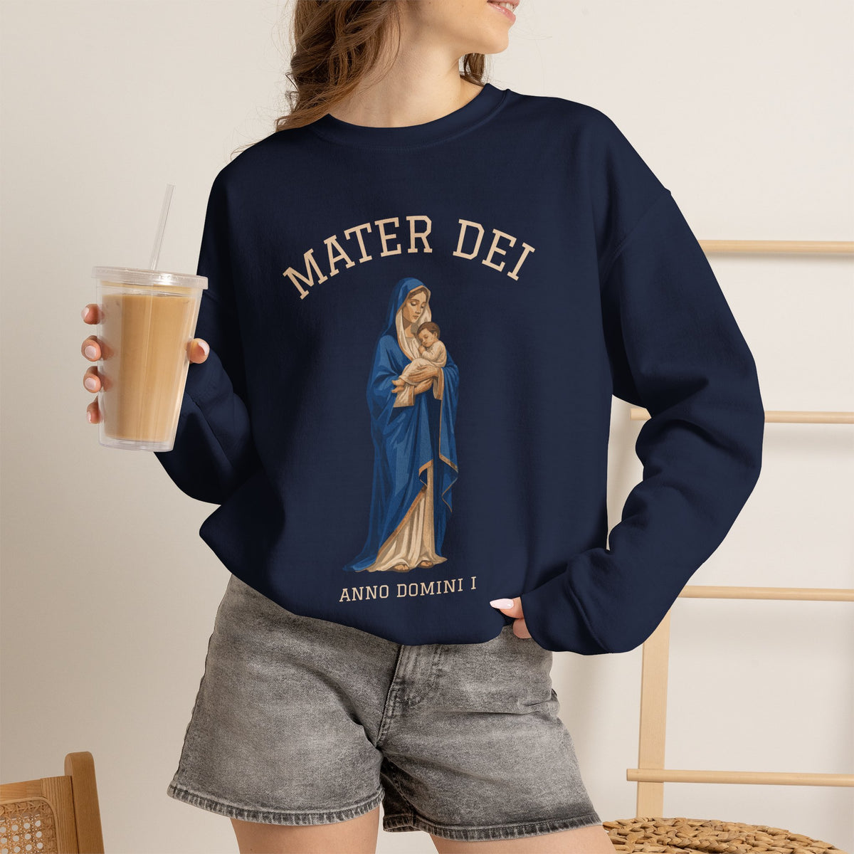 Mater Dei Crewneck Sweatshirt | Mary and the Christ Child