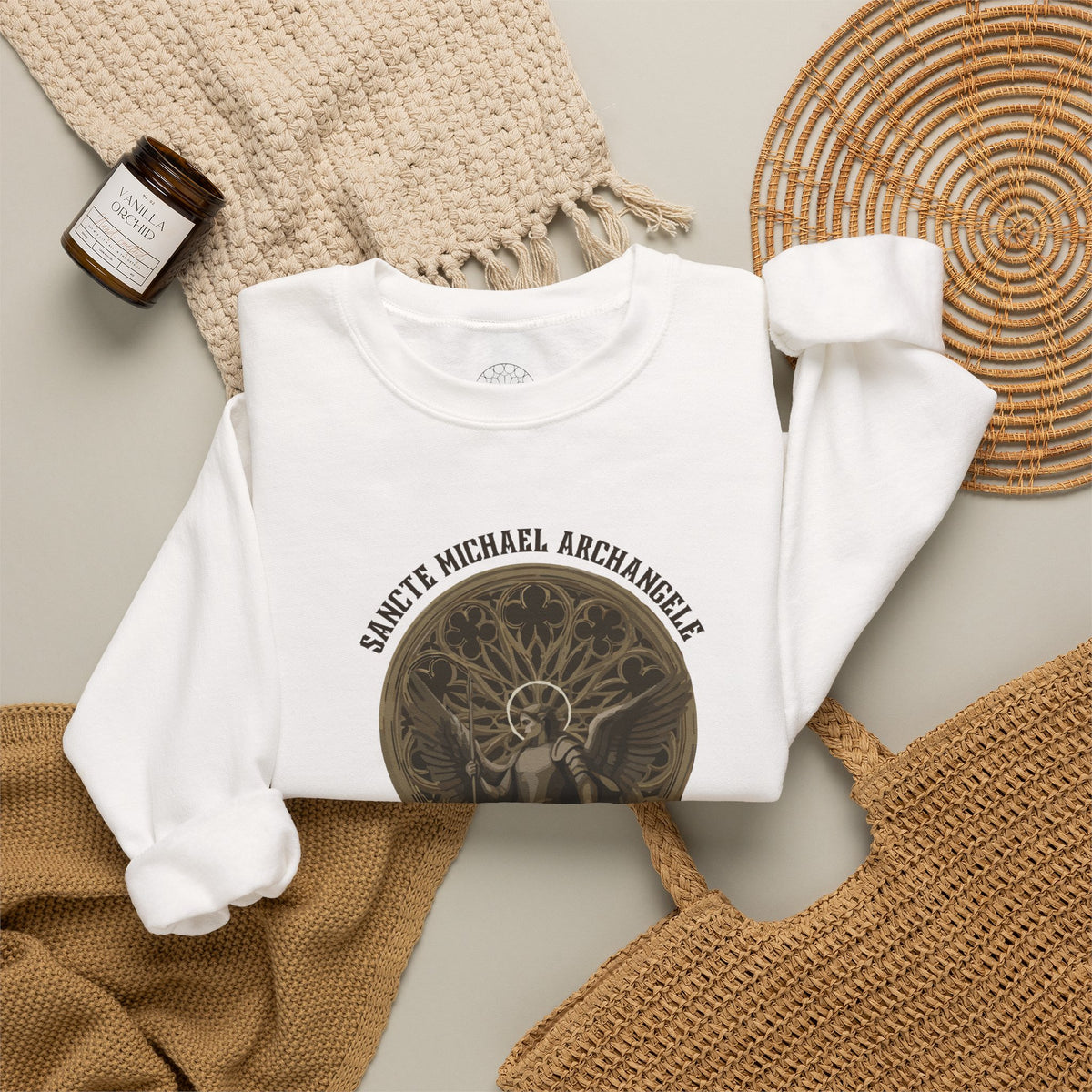 St. Michael the Archangel Sweatshirt | Defende Nos in Proelio Catholic Crewneck
