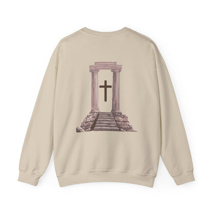Temple Cross Crewneck Sweatshirt | Sacred Architecture