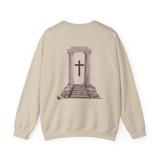 Temple Cross Crewneck Sweatshirt | Sacred Architecture