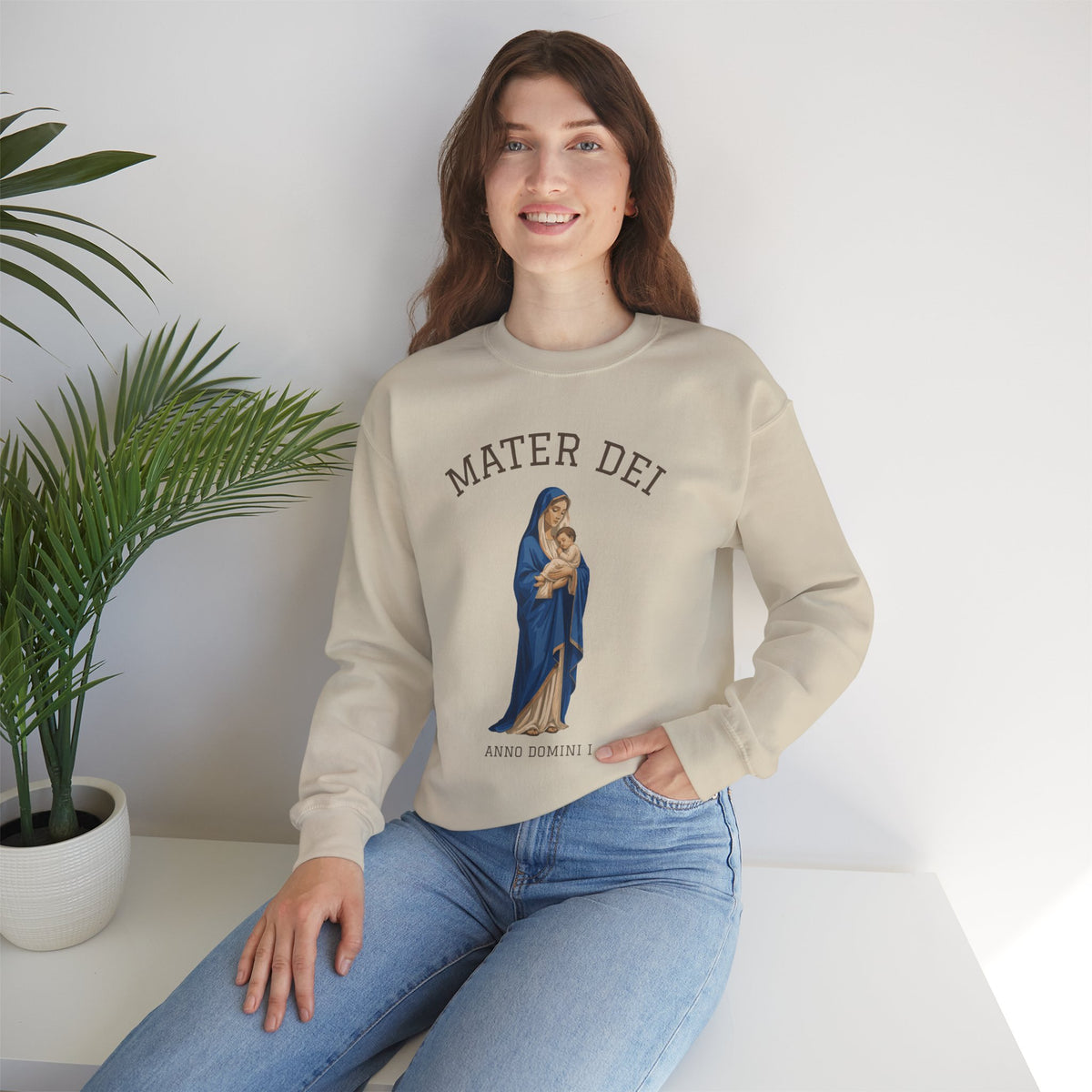Mater Dei Crewneck Sweatshirt | Mary and the Christ Child