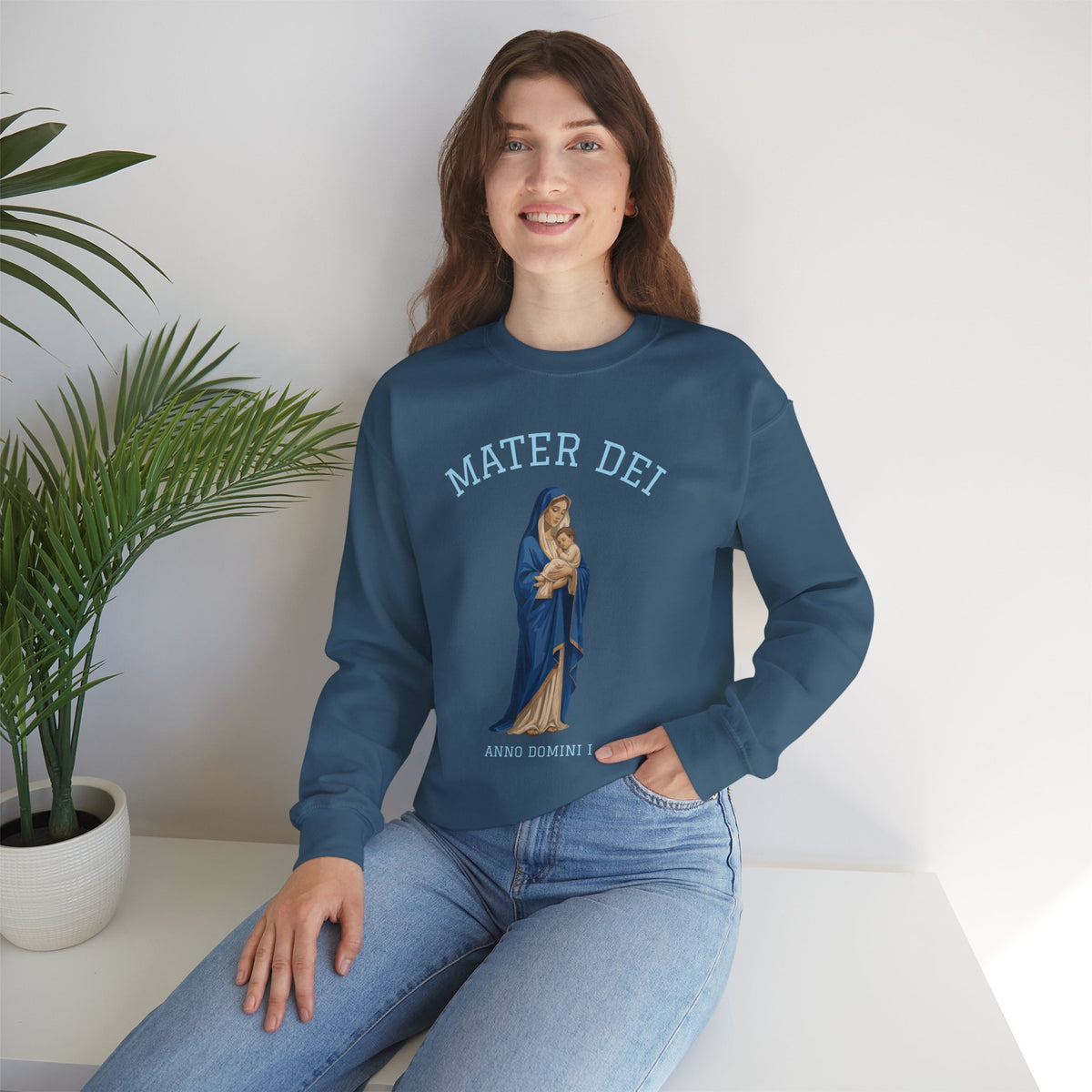 Mater Dei Crewneck Sweatshirt | Mary and the Christ Child