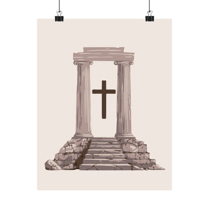 Temple Cross Art Print | Sacred Architecture