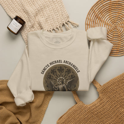 St. Michael the Archangel Sweatshirt | Defende Nos in Proelio Catholic Crewneck