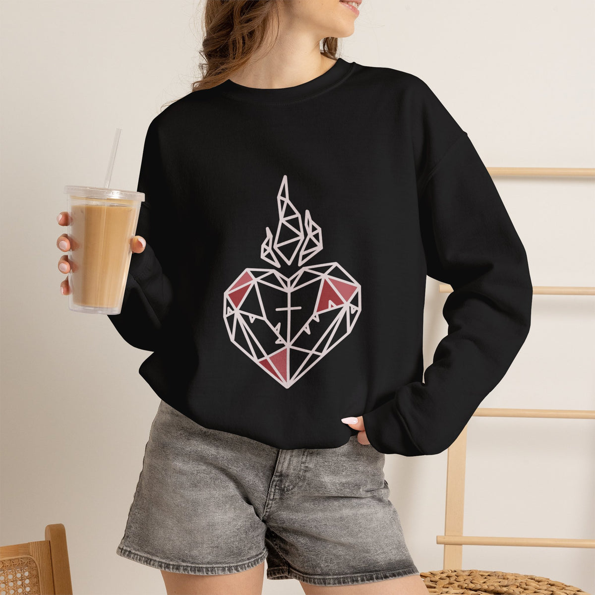 Cor Jesu Crewneck Sweatshirt | Sacred Heart of Jesus