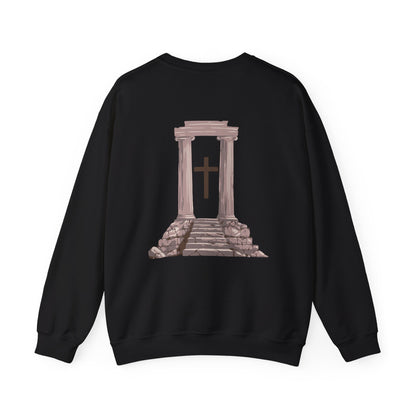 Temple Cross Crewneck Sweatshirt | Sacred Architecture