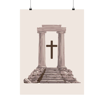 Temple Cross Art Print | Sacred Architecture