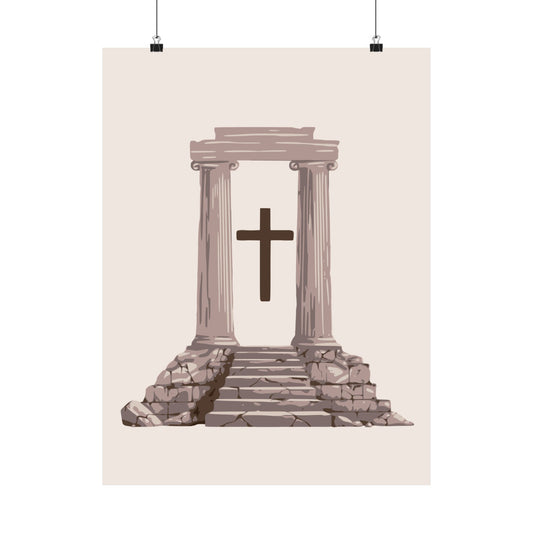 Temple Cross Art Print | Sacred Architecture