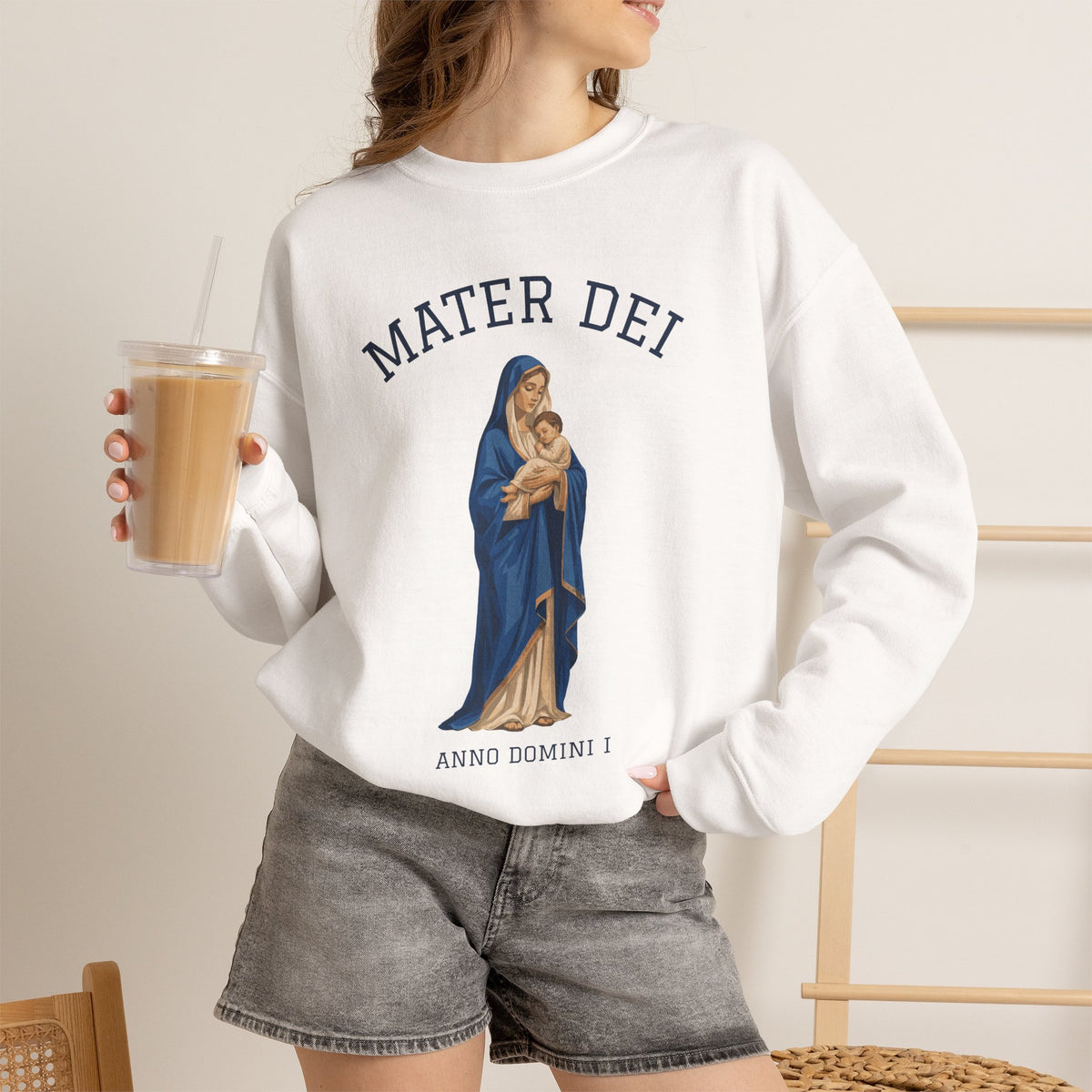Mater Dei Crewneck Sweatshirt | Mary and the Christ Child