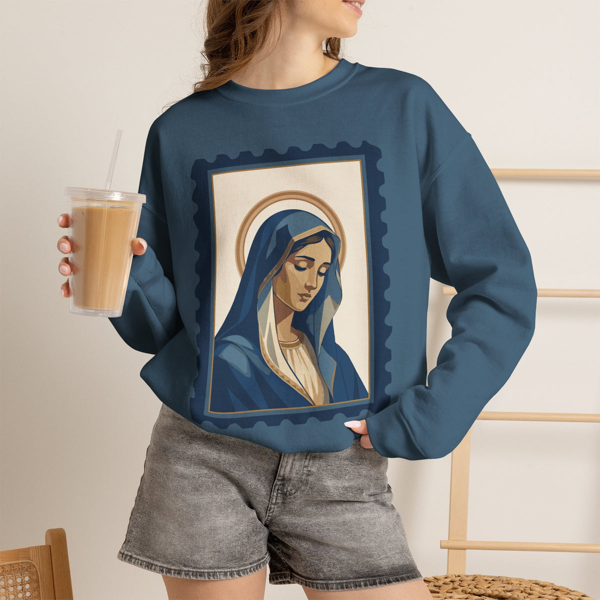Tota Pulchra Crewneck Sweatshirt | Our Lady Stamp