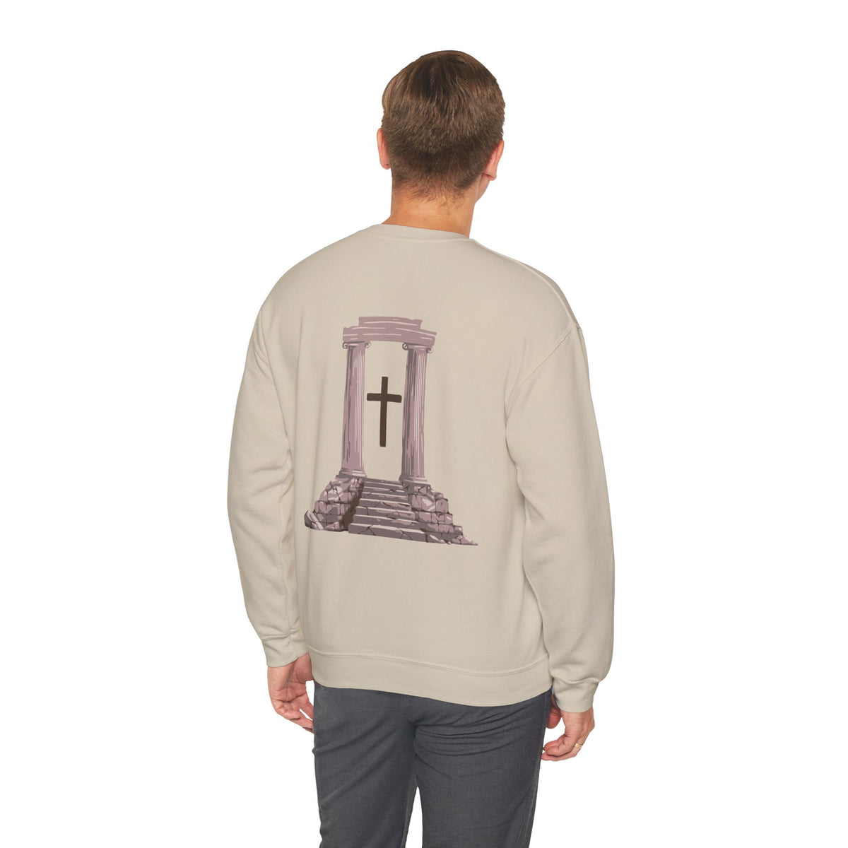 Temple Cross Crewneck Sweatshirt | Sacred Architecture