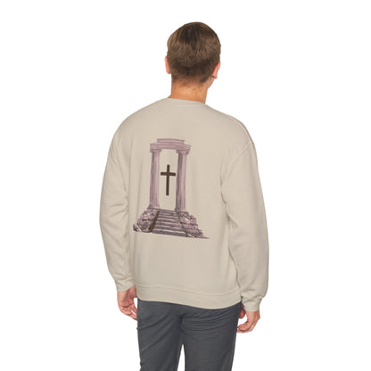 Temple Cross Crewneck Sweatshirt | Sacred Architecture