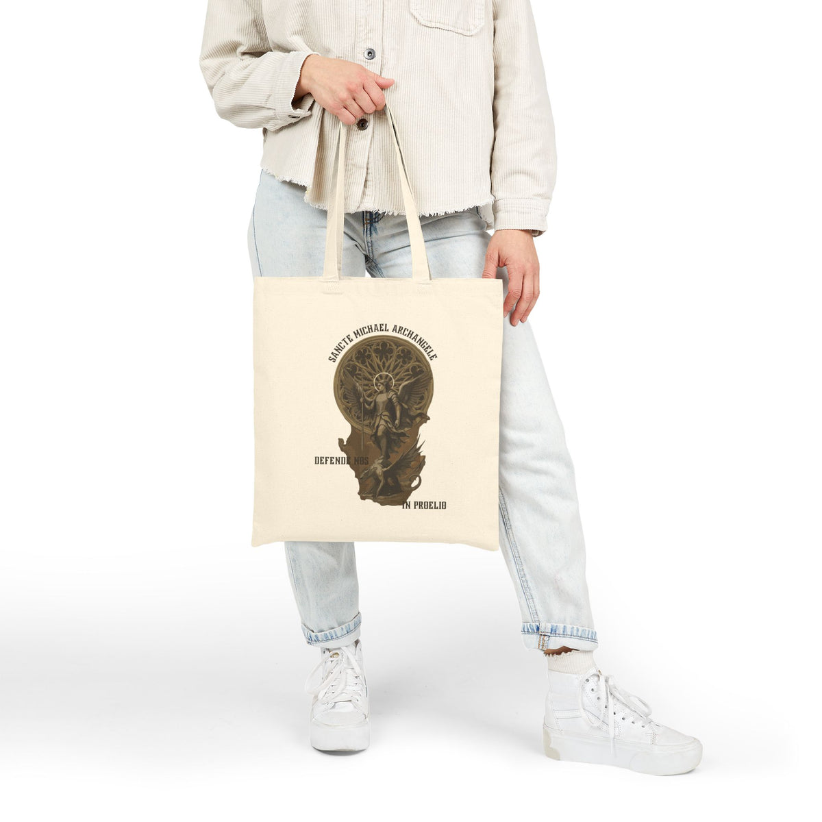 St. Michael the Archangel Tote Bag | Defende Nos Catholic Canvas Bag