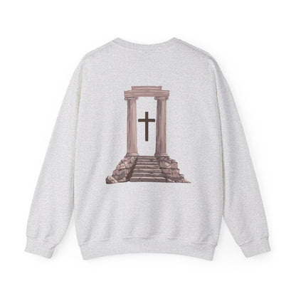 Temple Cross Crewneck Sweatshirt | Sacred Architecture
