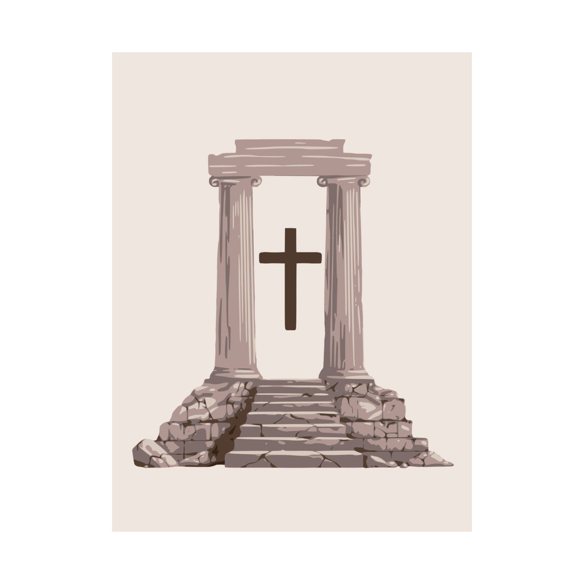 Temple Cross Art Print | Sacred Architecture