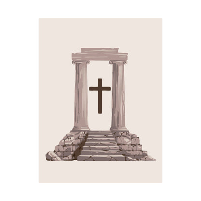 Temple Cross Art Print | Sacred Architecture