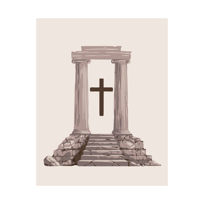 Temple Cross Art Print | Sacred Architecture