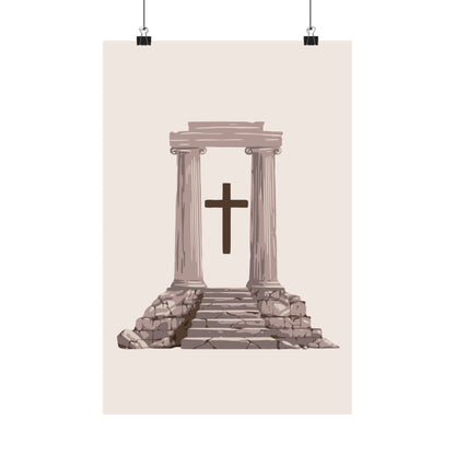 Temple Cross Art Print | Sacred Architecture
