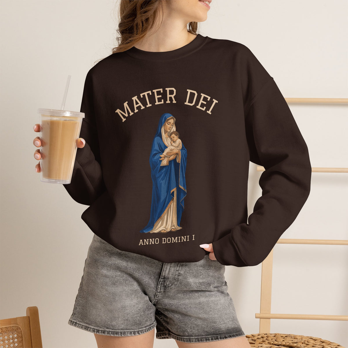 Mater Dei Crewneck Sweatshirt | Mary and the Christ Child