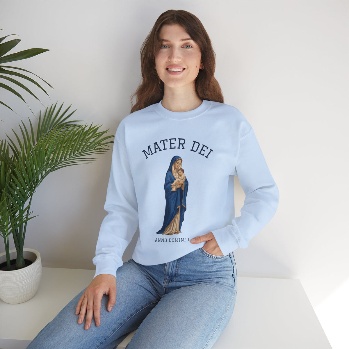 Mater Dei Crewneck Sweatshirt | Mary and the Christ Child